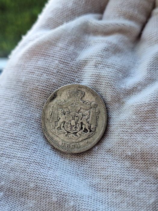 Moneda Romania, 1 Leu 1874 ag, Regele Carol I [3]