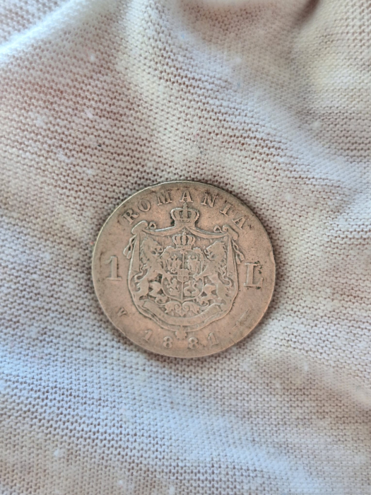 Moneda Romania, 1 Leu 1881 ag, Regele Carol I [3]
