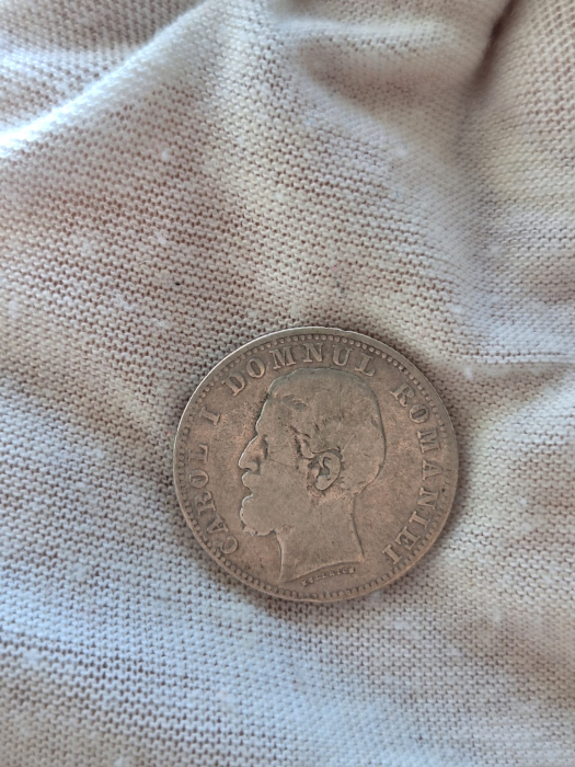 Moneda Romania, 1 Leu 1881 ag, Regele Carol I [4]