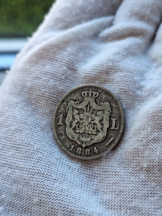 Moneda Romania, 1 Leu 1884 ag, Regele Carol I [3]
