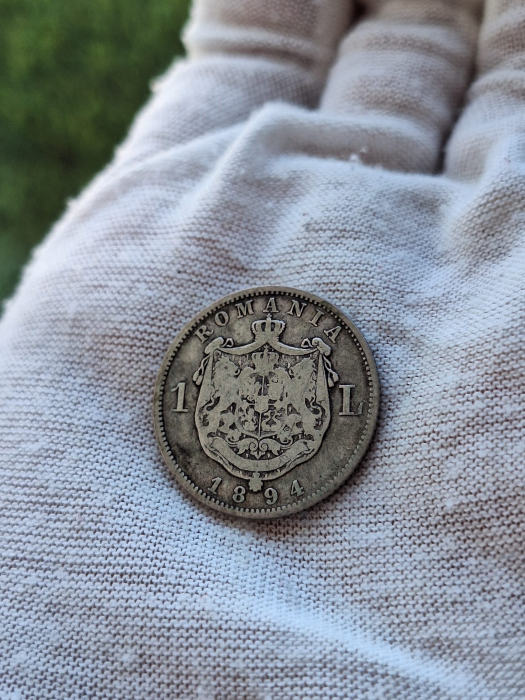 Moneda Romania, 1 Leu 1894 ag, Regele Carol I [4]