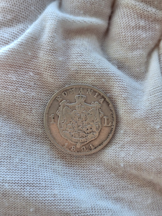 Moneda Romania, 1 Leu 1894 ag, Regele Carol I [2]
