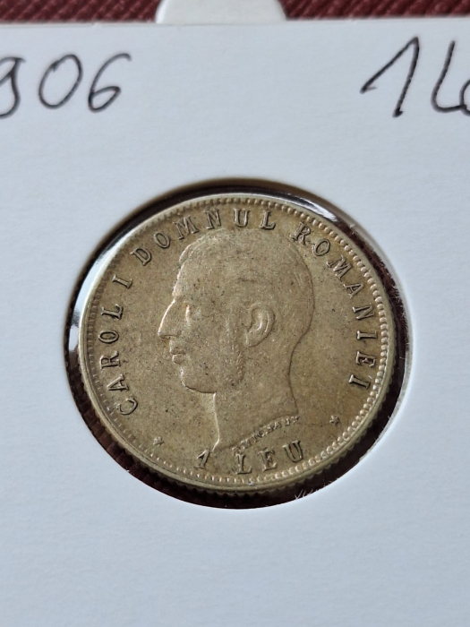 Moneda Romania, 1 Leu 1906, 40 ani de domnie Regele Carol I [2]