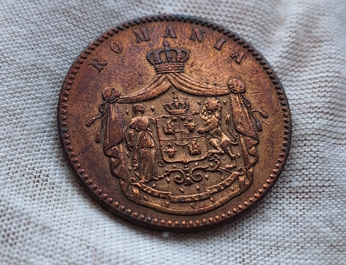 Romania, 10 Bani 1867 Watt&Co, Regele Carol I, primul sistem monetar [2]