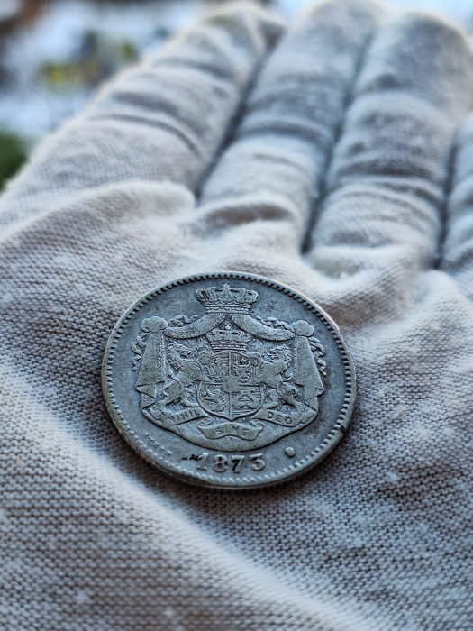 Moneda Romania, 2 lei 1873 ag, Regele Carol I [3]