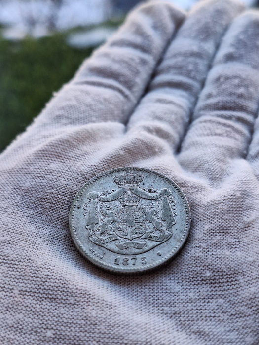 Moneda Romania, 2 Lei 1875 ag, Regele Carol I [3]