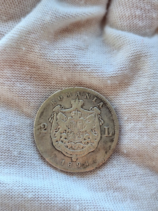 Moneda Romania, 2 Lei 1894 ag, Regele Carol I [3]