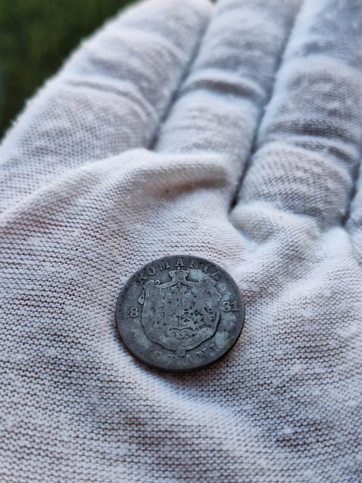 Moneda Romania, 50 Bani 1881 ag, Regele Carol I [4]