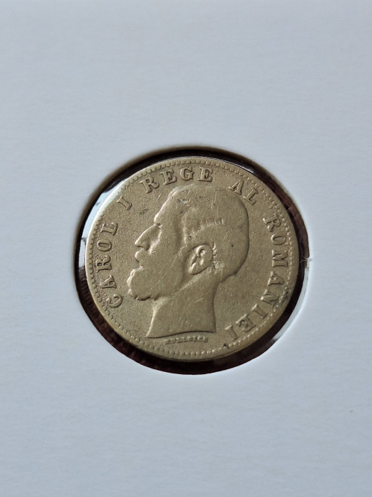 Moneda Romania, 50 Bani 1884 ag, Regele Carol I [1]
