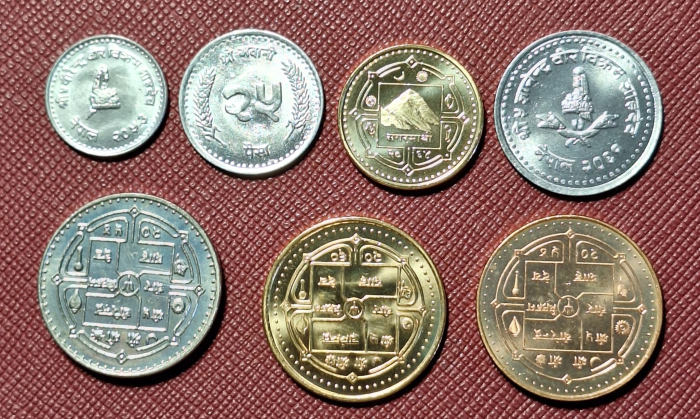 Nepal set 7 monede: 10 25 50 Paise 1 2 5 10 Rupii, 1996-2011, UNC [2]
