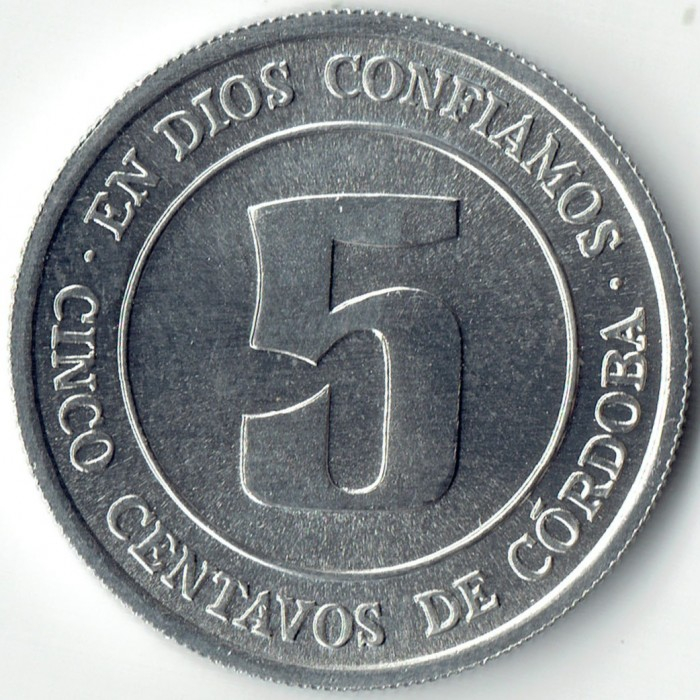 Nicaragua, 5 centavos 1974, necirculata [2]