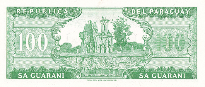 Paraguay 100 Guaranies 1982, José E. Díaz, necirculata [2]