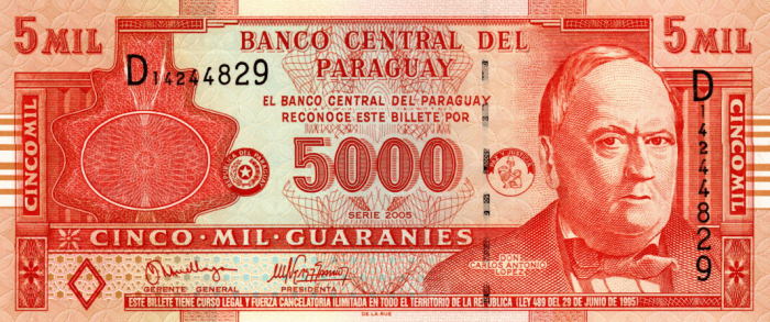 Paraguay 5000 Guaranies 2005, necirculata [1]
