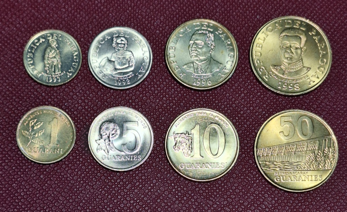 Paraguay set 4 monede 1992-1998: 1,5,10,50 Guaranies, UNC [1]
