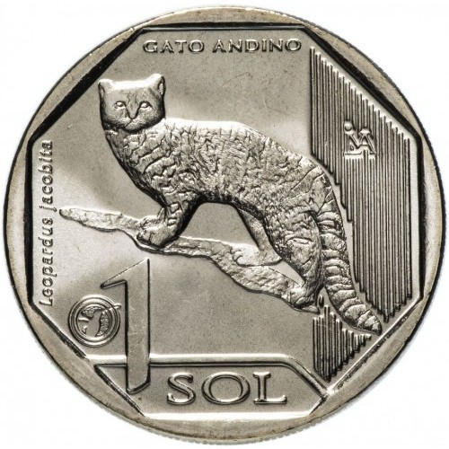 Peru 1 sol, 2019, Pisica salbatica din Anzi, UNC [1]