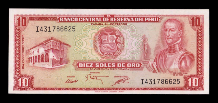 Peru 10 Soles de Oro 1975, necirculata [2]