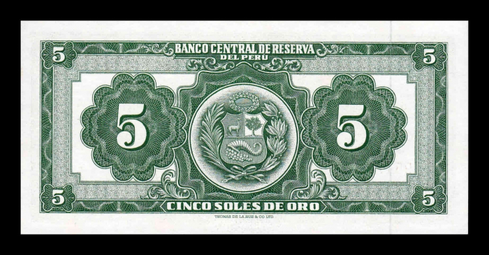 Peru 5 Soles de Oro 1966, necirculata [2]