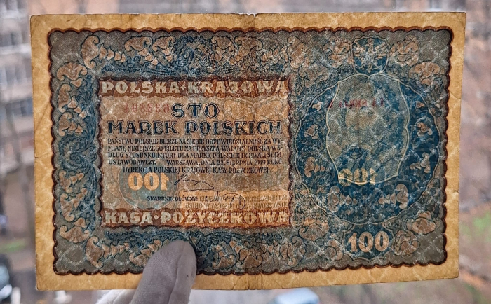 Polonia 100 marek 1919, circulata [3]