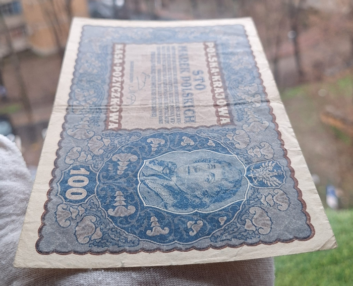 Polonia 100 marek 1919, circulata [6]