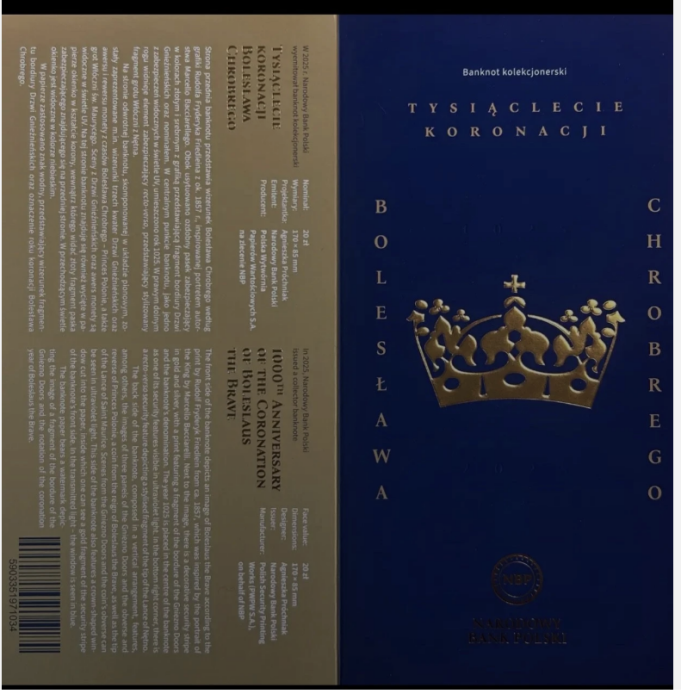 Polonia 20 Zloti 2025 - Aniversara: 1000 ani de la Incoronarea lui Boleslaw Chrobry, - In folder - UNC [3]