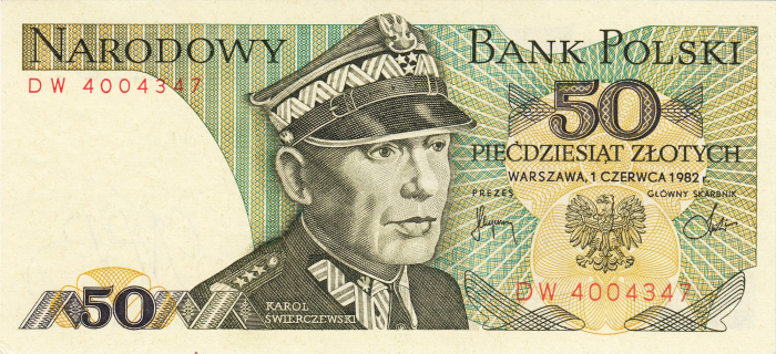 Polonia 50 zloti 1988, Karol Swierczewski, necirculata [1]