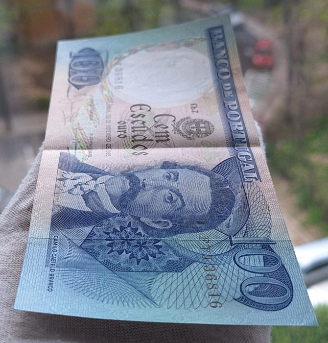 Portugalia 100 Escudos 1968, aproape necirculata [2]