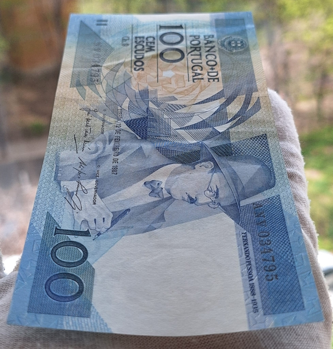 Portugalia 100 Escudos 1986-1988, aproape necirculata [3]