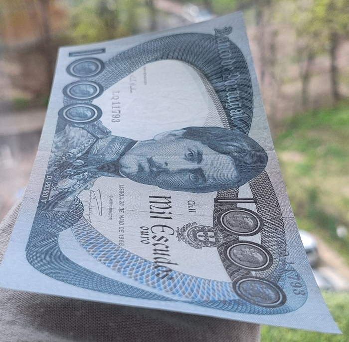 Portugalia 1000 Escudos 1968, aproape necirculata [3]