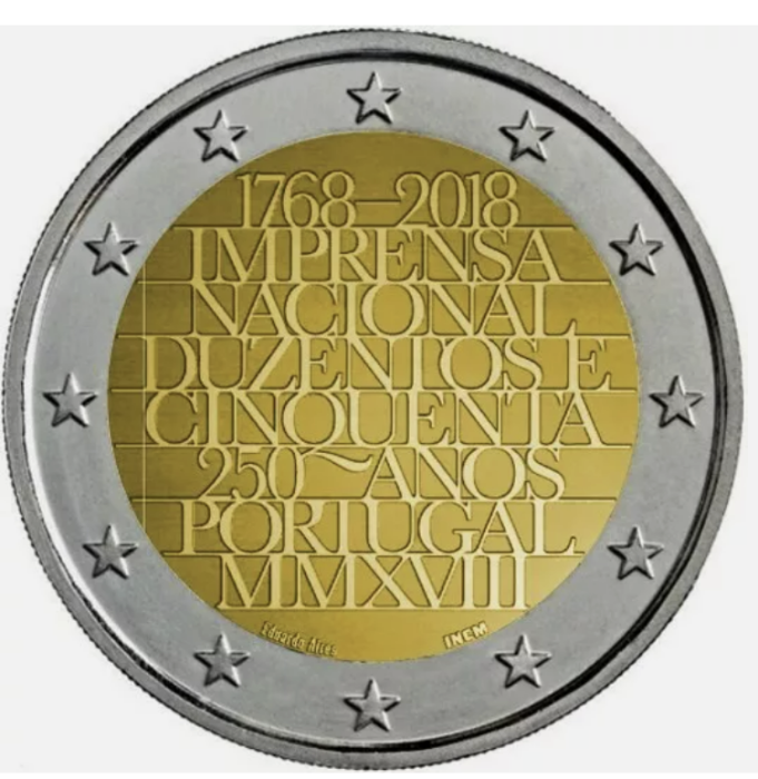 Portugalia 2 euro 2018, Imprimeria Monetariei Nationale, UNC [1]