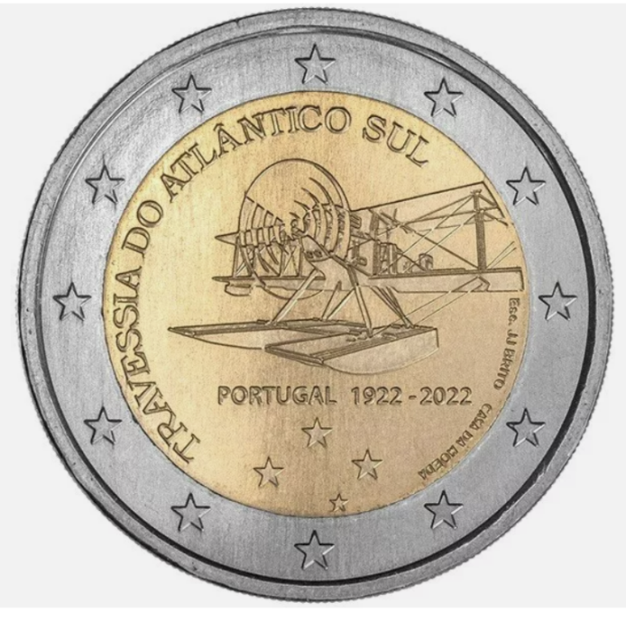 Portugalia 2 euro 2022, Traversarea Atlanticului de Sud cu avionul, UNC [1]