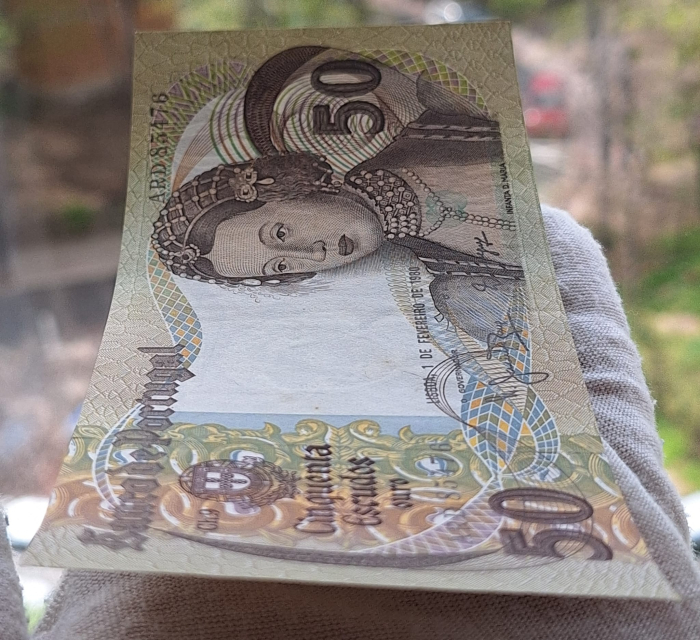 Portugalia 50 Escudos 1968-1980, aproape necirculata [2]