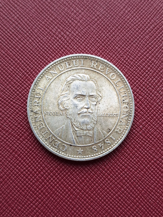 R.P.R. Medalie argint Nicolae Balcescu, anul 1948 "Centenarul Anului Revoluționar 1848" [1]