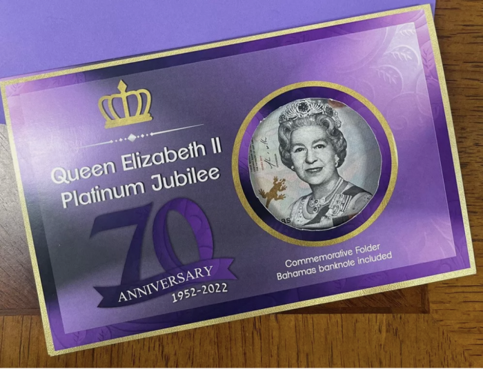 Regina Elisabeta II Jubileul de Platina, Folder Bahamas 1/2 Dolari, Royal Souvenir [2]