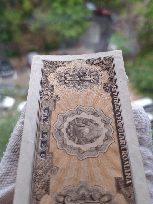 Romania, 1 leu 1952, seria h 2 / 532371, aproape necirculata [5]