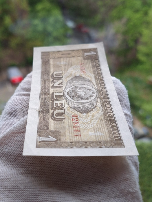 Romania 1 leu 1966, seria A.0020/928567, circulata, stare buna [6]