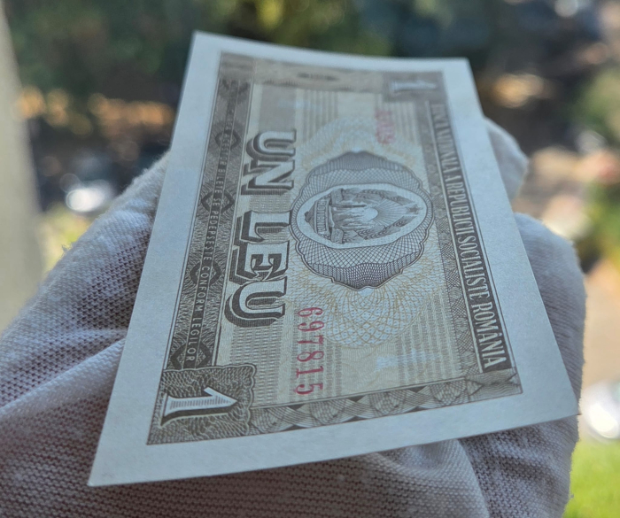 Romania 1 leu 1966, seria A.0029/697815, necirculata [4]