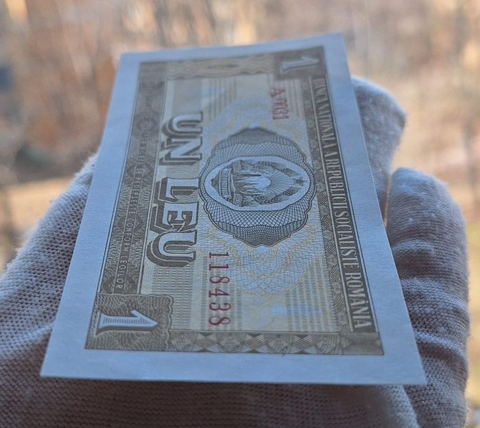 Romania 1 leu 1966, seria A.0031/118438, UNC- [5]