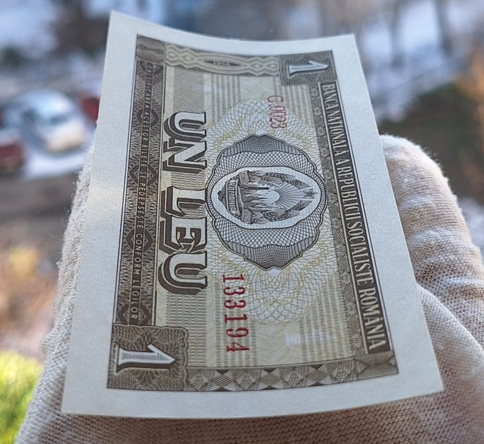 Romania 1 leu 1966, seria C.0023/133194, necirculata [5]