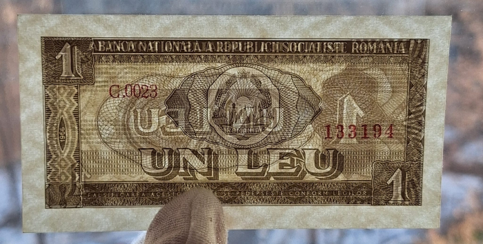 Romania 1 leu 1966, seria C.0023/133194, necirculata [3]