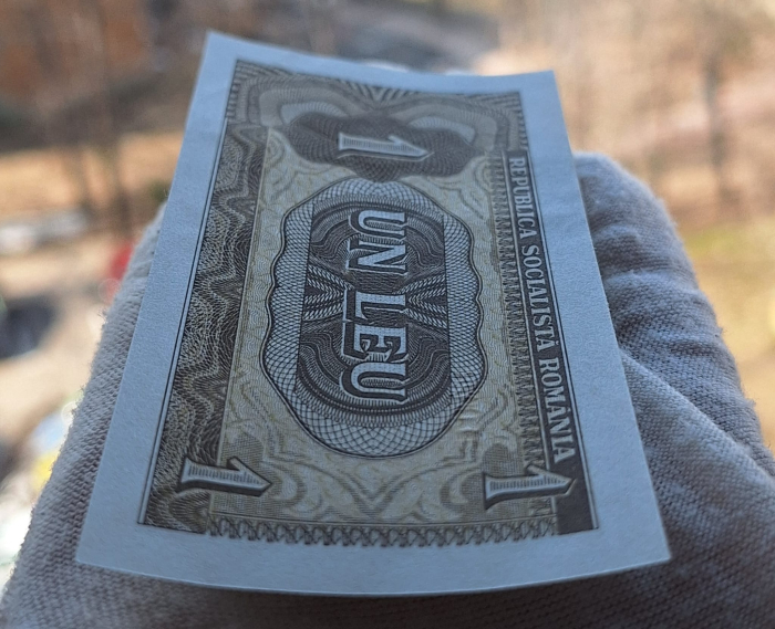 Romania 1 leu 1966, seria D.0028/867112, UNC- [5]