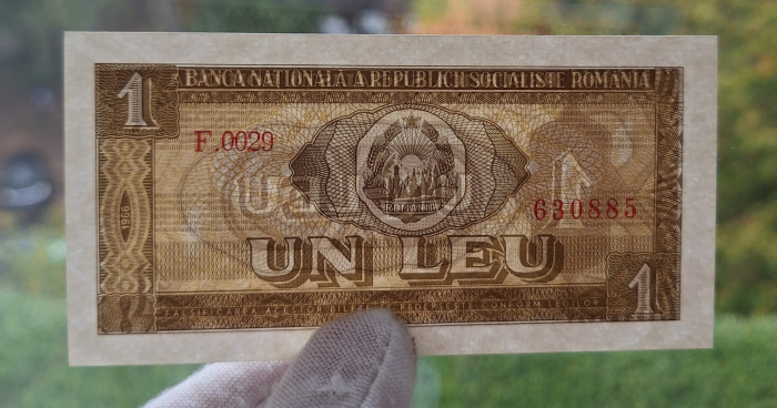 Romania 1 leu 1966, seria F.0029/630885, necirculata [3]