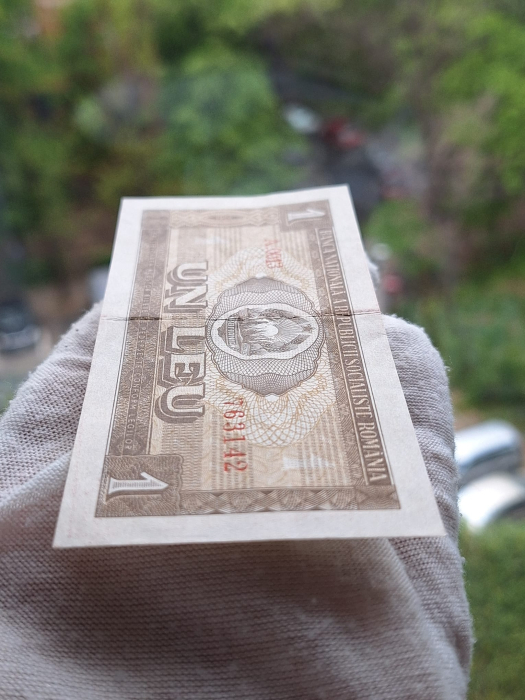 Romania 1 leu 1966, seria A.0013/763142, circulata, stare buna [6]