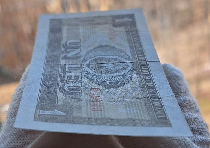 Romania 1 leu 1966, seria G.0013/616443, circulata, stare buna [4]