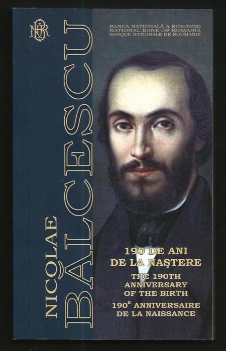 Romania, 1 Leu 2009 - 190 de ani de la naşterea lui Nicolae Bălcescu, tombac [3]