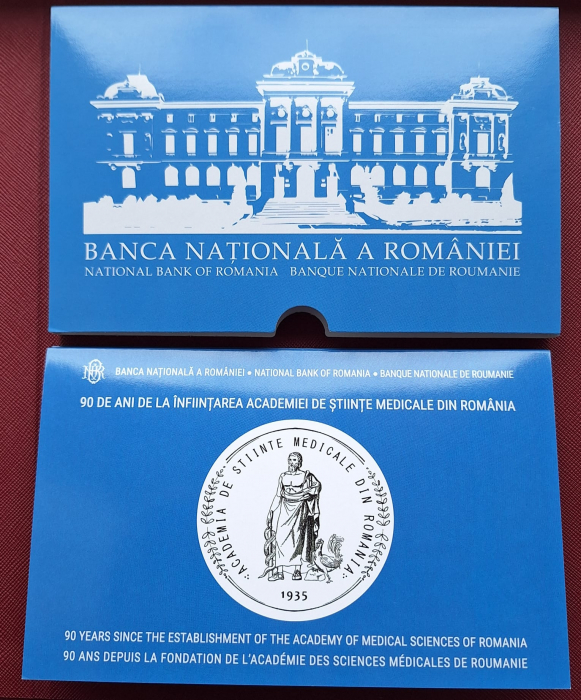 Romania, 1 Leu 2025 - 90 ani de la infiintarea Academiei de Stiinte Medicale din Romania, tombac [5]