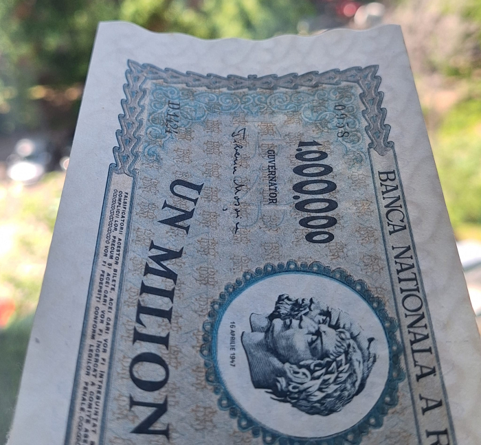 Romania 1 milion lei 1947, seria D.1424/0958, UNC [8]