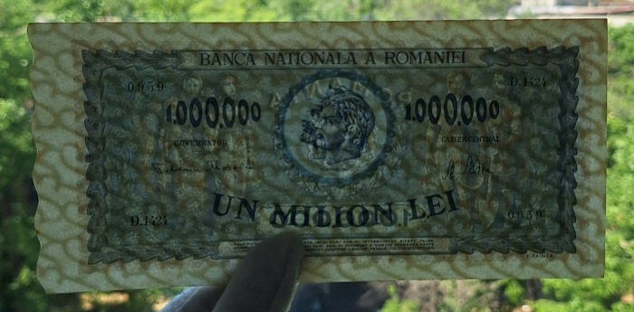Romania 1 milion lei 1947, seria D.1424/0959, UNC [3]