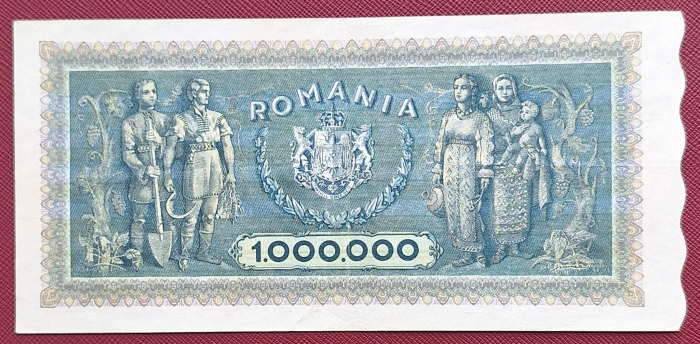 Romania 1 milion lei 1947, seria J.0177/0177, stare buna [2]