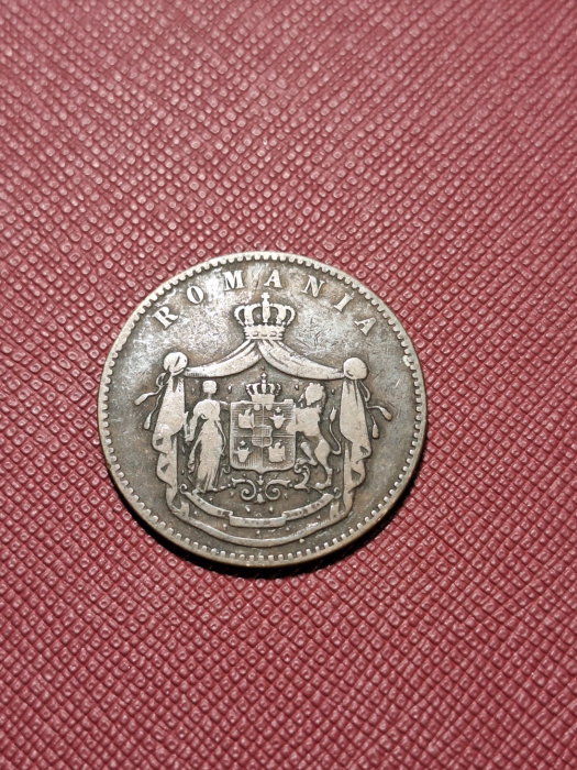 Romania, 10 Bani 1867 Watt&Co, Regele Carol I, primul sistem monetar [2]