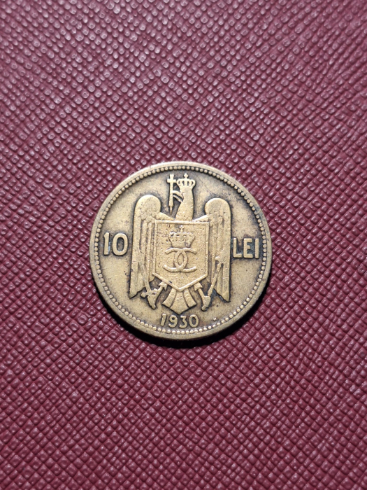 Romania, 10 lei 1930 monetaria Heaton, Regele Carol II [2]